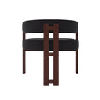 Fauteuil d'appoint rembourré moderne avec dossier ouvert, style tonneau