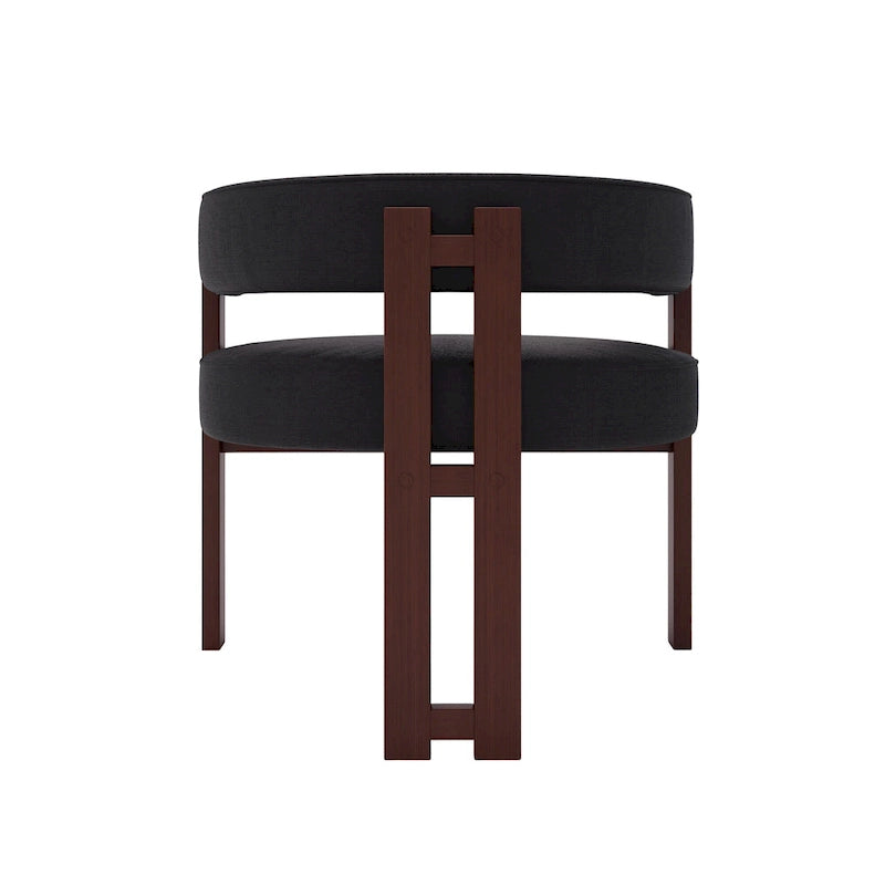 Fauteuil d'appoint rembourré moderne avec dossier ouvert, style tonneau