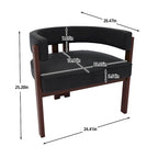 Fauteuil d'appoint rembourré moderne avec dossier ouvert, style tonneau