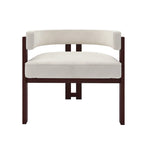 Fauteuil d'appoint rembourré moderne avec dossier ouvert, style tonneau