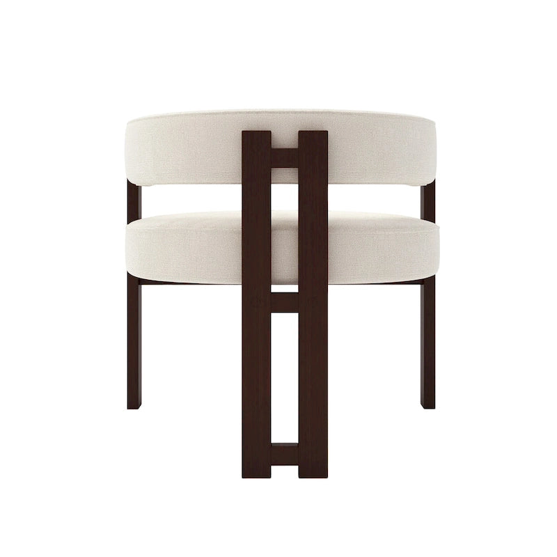 Fauteuil d'appoint rembourré moderne avec dossier ouvert, style tonneau
