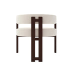 Fauteuil d'appoint rembourré moderne avec dossier ouvert, style tonneau