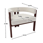 Fauteuil d'appoint rembourré moderne avec dossier ouvert, style tonneau