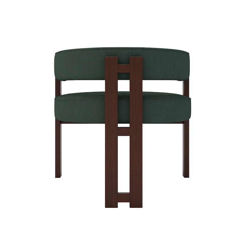 Fauteuil d'appoint rembourré moderne avec dossier ouvert, style tonneau