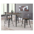 Lot de 2 tabourets de bar industriels Gregg hauteur comptoir Gris - HOMES: Inside + Out : Structure métallique, Assise carrée
