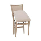 Lot de 2 chaises pliantes Claire en bois massif et assise rembourrée, finition gris délavé - Linon