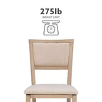 Lot de 2 chaises pliantes Claire en bois massif et assise rembourrée, finition gris délavé - Linon