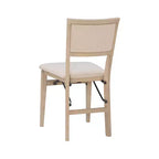 Lot de 2 chaises pliantes Claire en bois massif et assise rembourrée, finition gris délavé - Linon