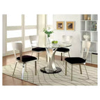 Set of 2 Langton Rectangular Back Chairs Silver/Black - HOMES: Inside + Out: Upholstered, Powder-Coated Steel Frame