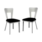 Lot de 2 chaises à dossier rectangulaire Langton argent/noir - HOMES: Inside + Out : Rembourrées, structure en acier thermolaqué