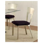 Lot de 2 chaises à dossier rectangulaire Langton argent/noir - HOMES: Inside + Out : Rembourrées, structure en acier thermolaqué