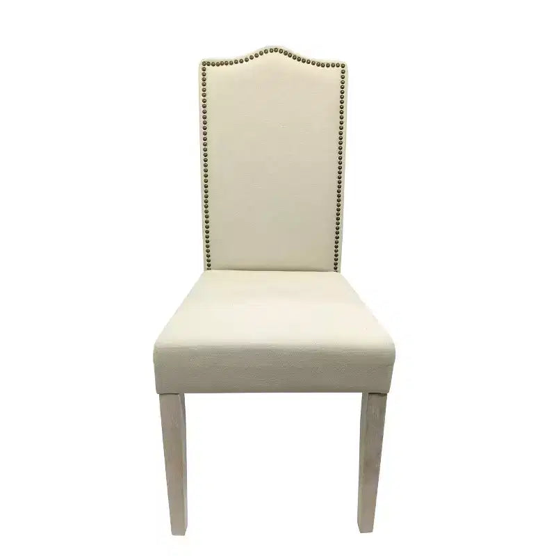 Carolina Living Chaise Parson Florence en Bois Flotté Naturel et Lin