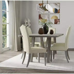 Carolina Living Chaise Parson Florence en Bois Flotté Naturel et Lin