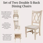 Lot de 2 chaises double X brutes – International Concepts : En bois massif, sans accoudoirs, non rembourrées