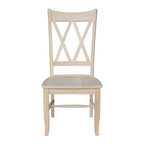 Lot de 2 chaises double X brutes – International Concepts : En bois massif, sans accoudoirs, non rembourrées