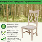 Lot de 2 chaises double X brutes – International Concepts : En bois massif, sans accoudoirs, non rembourrées