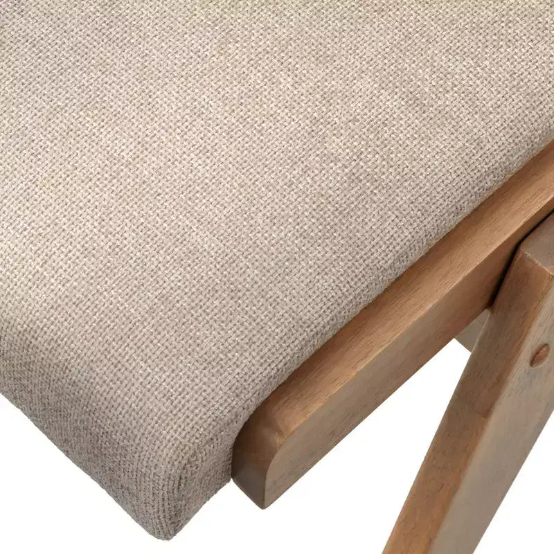 Lot de 2 chaises de salle à manger Lifestorey Baywood en bois massif, style Mid-Century, beige/chêne clair