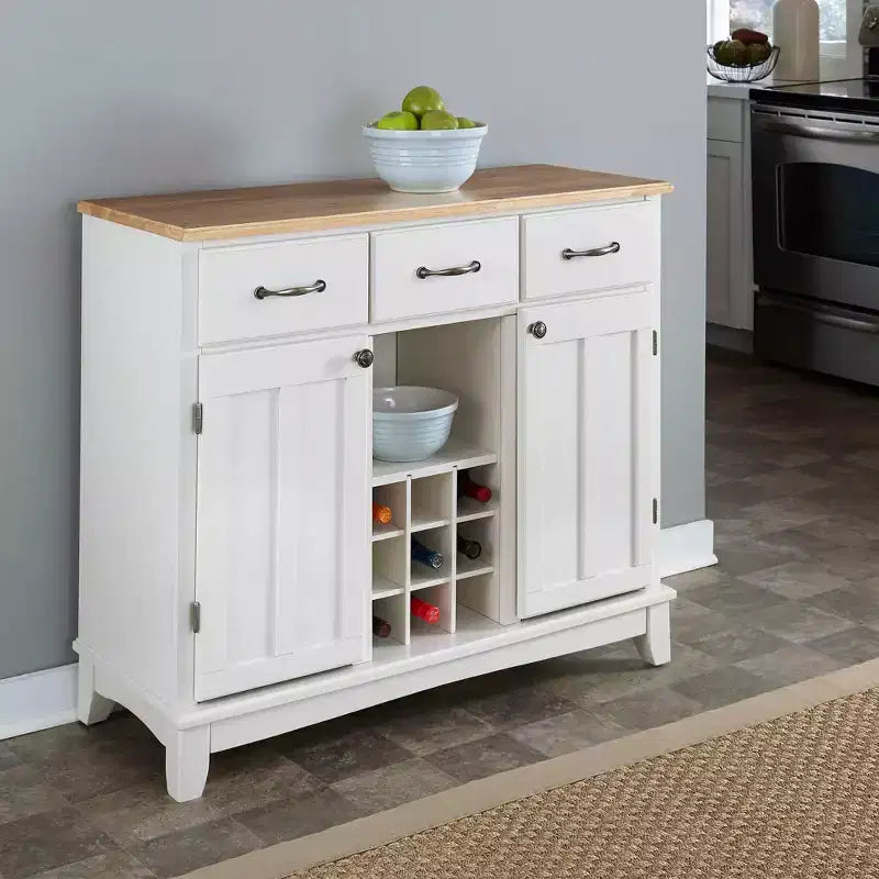 Buffet type vaisselier Bois/Blanc/Naturel - Home Styles