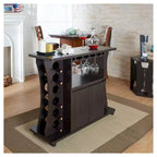 Boutique 24h/24 et 7j/7 – Meuble à vin sur pied incurvé Claren en bois/espresso : Rangement élégant, bar mobile