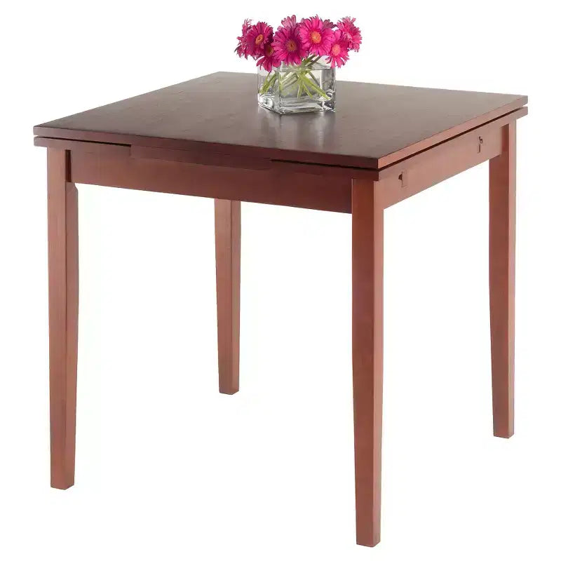 Table à manger extensible Pulman bois/noyer - Winsome : Hêtre massif, milieu de siècle moderne, 4 places