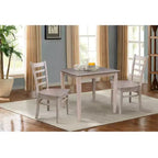 Table de salle à manger 3 pièces en bois massif 30"x30" et 2 chaises Emily, Taupe Gris Lavé - International Concepts : Hévéa, Carrée, Non-Extensible