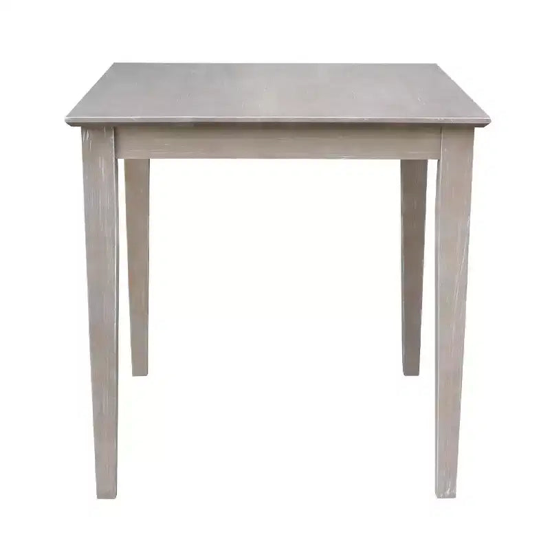 Table de salle à manger 3 pièces en bois massif 30"x30" et 2 chaises Emily, Taupe Gris Lavé - International Concepts : Hévéa, Carrée, Non-Extensible