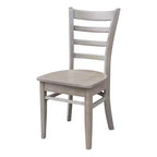 Table de salle à manger 3 pièces en bois massif 30"x30" et 2 chaises Emily, Taupe Gris Lavé - International Concepts : Hévéa, Carrée, Non-Extensible