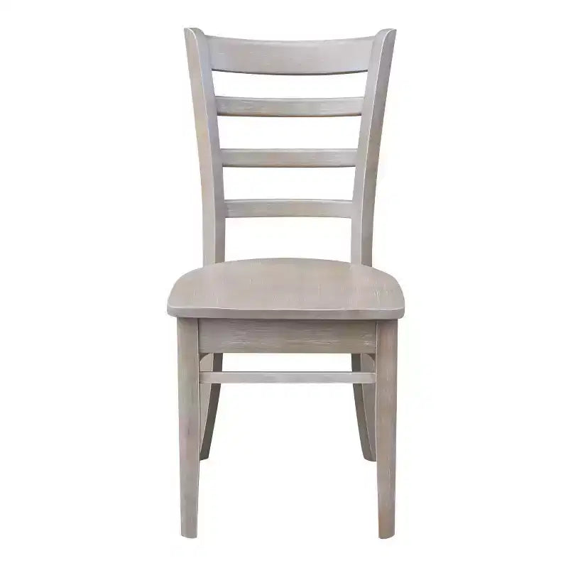 Table de salle à manger 3 pièces en bois massif 30"x30" et 2 chaises Emily, Taupe Gris Lavé - International Concepts : Hévéa, Carrée, Non-Extensible