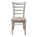 Table de salle à manger 3 pièces en bois massif 30"x30" et 2 chaises Emily, Taupe Gris Lavé - International Concepts : Hévéa, Carrée, Non-Extensible