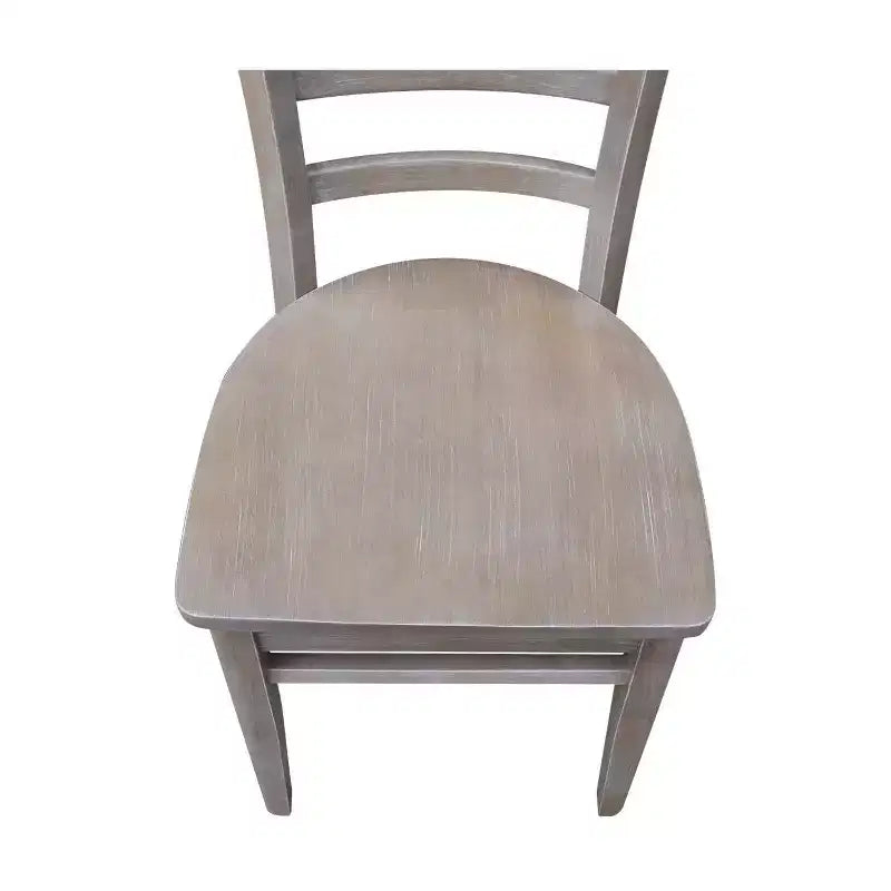Table de salle à manger 3 pièces en bois massif 30"x30" et 2 chaises Emily, Taupe Gris Lavé - International Concepts : Hévéa, Carrée, Non-Extensible