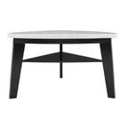 Table hauteur comptoir plateau marbre Carrare Blanc/Noir - Steve Silver Co.