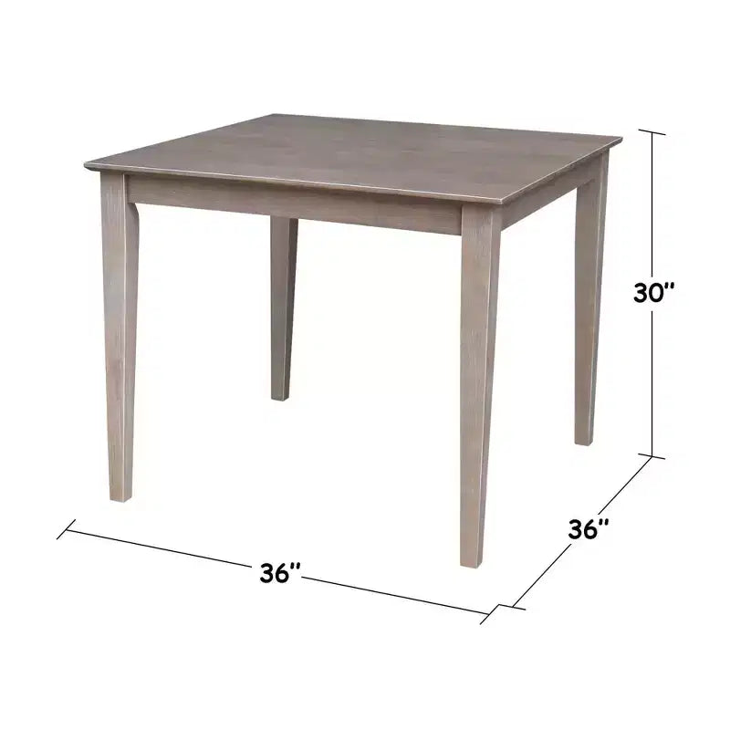 Table à manger en bois massif 36 po x 36 po Taupe gris délavé - International Concepts