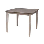 Table à manger en bois massif 36 po x 36 po Taupe gris délavé - International Concepts