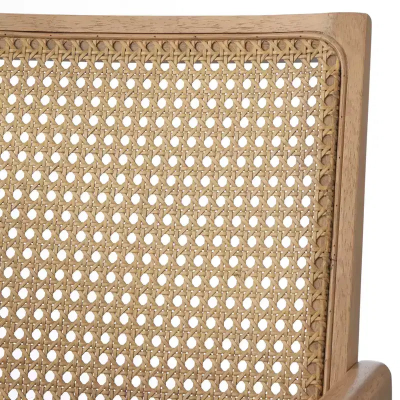 Lifestorey Ensemble de salle à manger 5 pièces en bois massif Baywood Mid-Century avec fauteuil, chêne clair/beige