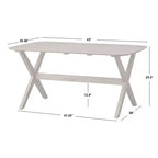 Lifestorey Ensemble de salle à manger 5 pièces en bois massif Baywood Mid-Century avec fauteuil, chêne clair/beige