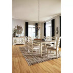 Table de salle à manger extensible rectangulaire Realyn blanc écaillé : 8 places, style campagne chic - Signature Design by Ashley