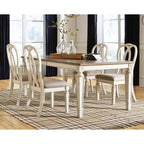 Table de salle à manger extensible rectangulaire Realyn blanc écaillé : 8 places, style campagne chic - Signature Design by Ashley