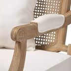 Fauteuil d'appoint en bois blanchi Clemence, couleur ivoire/chêne - Baxton Studio