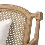 Fauteuil d'appoint en bois blanchi Clemence, couleur ivoire/chêne - Baxton Studio