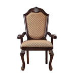 Chateau De Ville Chaises d'appoint 29" Tissu et Espresso - Acme Furniture: Fauteuil de salle à manger de luxe, pieds Queen Anne