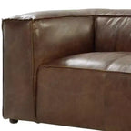 Canapés Brancaster 98 po en cuir pleine fleur marron rétro – Acme Furniture : Style vintage, accents en aluminium, 5 places