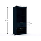 Penderie sectionnelle Mulberry 2.0 bleue - Manhattan Comfort : MDF composite, quincaillerie métallique, kit anti-basculement inclus