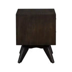 Table de chevet moderne Baly mi-siècle à 2 tiroirs marron - Armen Living : Table de chevet avec rangement, cadre en bois