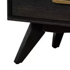 Table de chevet moderne Baly mi-siècle à 2 tiroirs marron - Armen Living : Table de chevet avec rangement, cadre en bois