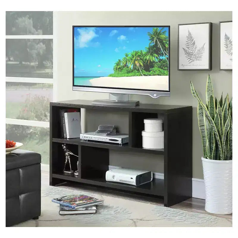 Meuble TV console Northfield pour téléviseurs jusqu'à 50 po avec étagères Espresso - Breighton Home : Moderne milieu de siècle, MDF, Rangement ouvert
