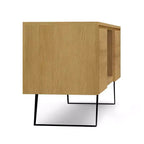 Meuble TV Mitchell pour téléviseurs jusqu'à 70" Chêne - WyndenHall : Bois massif, pieds en métal, crédence multimédia