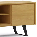 Meuble TV Mitchell pour téléviseurs jusqu'à 70" Chêne - WyndenHall : Bois massif, pieds en métal, crédence multimédia