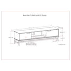Meuble TV bas WyndenHall Devlin 72" pour téléviseurs jusqu'à 80" Noyer brun : Meuble console multimédia moderne avec rangement