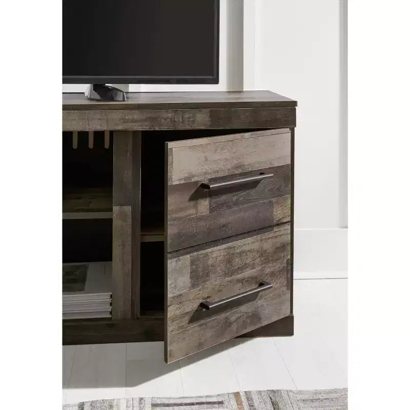 Meuble TV Derekson 60 po Signature Design by Ashley pour téléviseurs jusqu'à 65 po noir/gris/beige