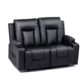 Bonded PU Leather Recliner Loveseat - COMHOMA